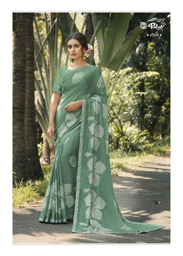 Palav Parna 30 P4508 Green Georgette Saree