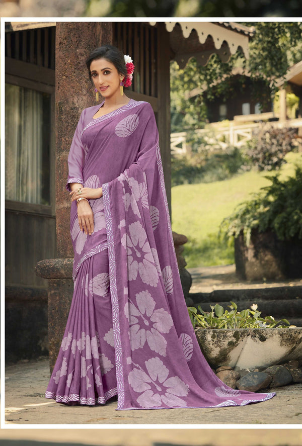 Palav Parna 30 P4509 Purple Georgette Saree