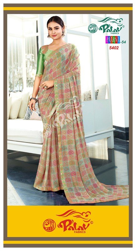 Palav Parna Mix P5402 Multicolor Georgette Saree