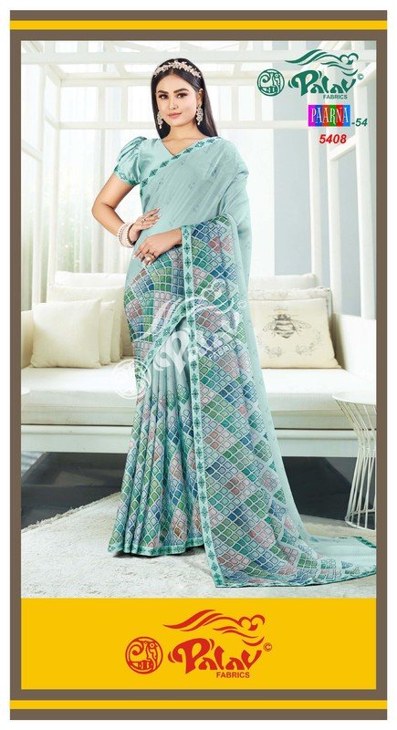 Palav Parna Mix P5408 Blue Georgette Saree