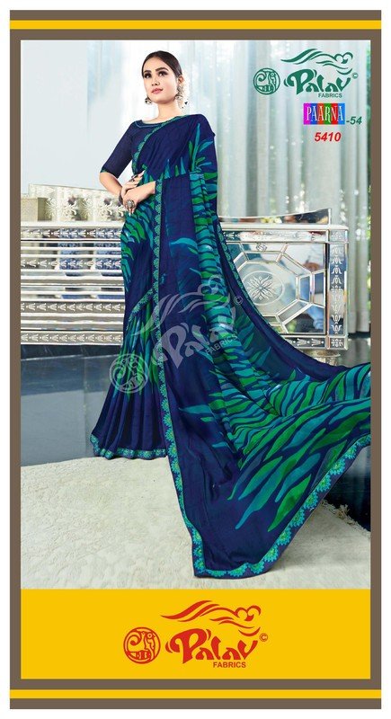 Palav Parna Mix P5410 Blue Georgette Saree