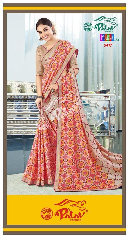 Palav Parna Mix P5417 Multicolor Chiffon Saree