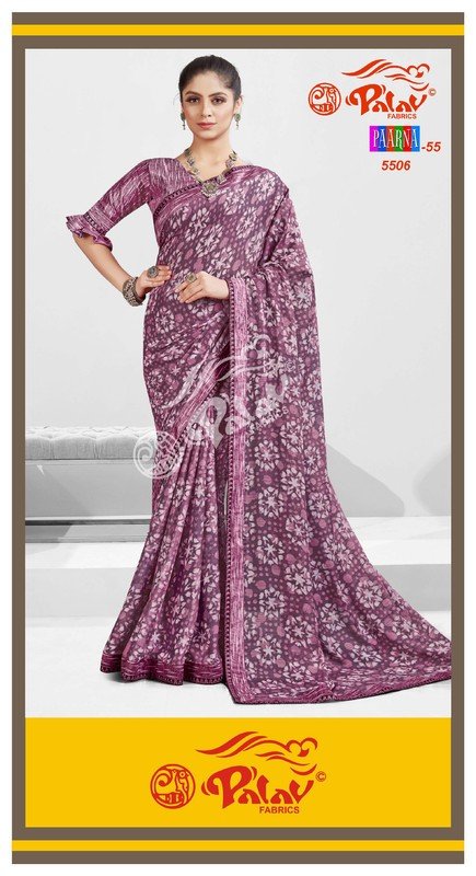 Palav Parna Mix P5506 Purple Silk Saree