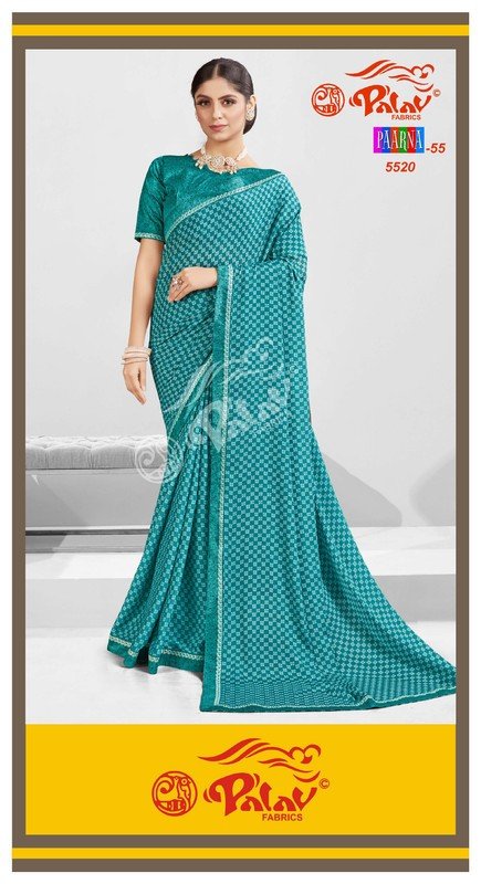 Palav Parna Mix P5520 Blue Silk Saree