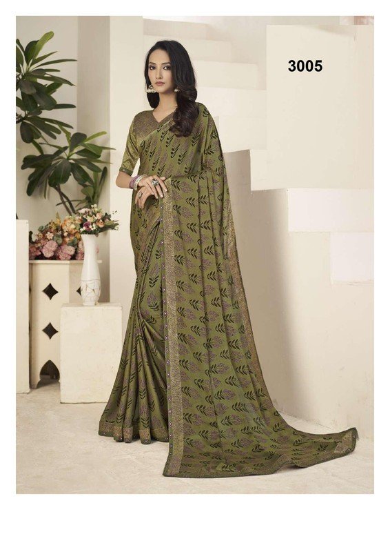 Palav Pritam P3005 Green Silk Saree