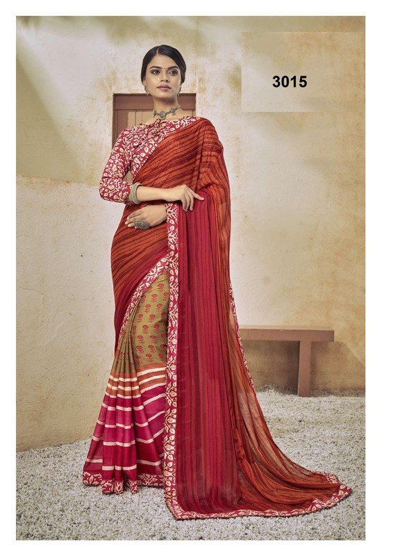 Palav Pritam P3015 Multicolor Silk Saree