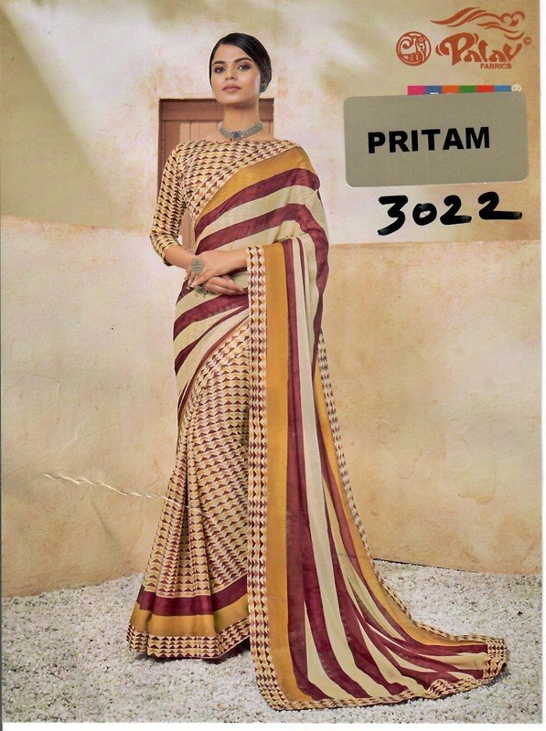 Palav Pritam P3022 Multicolor Silk Saree