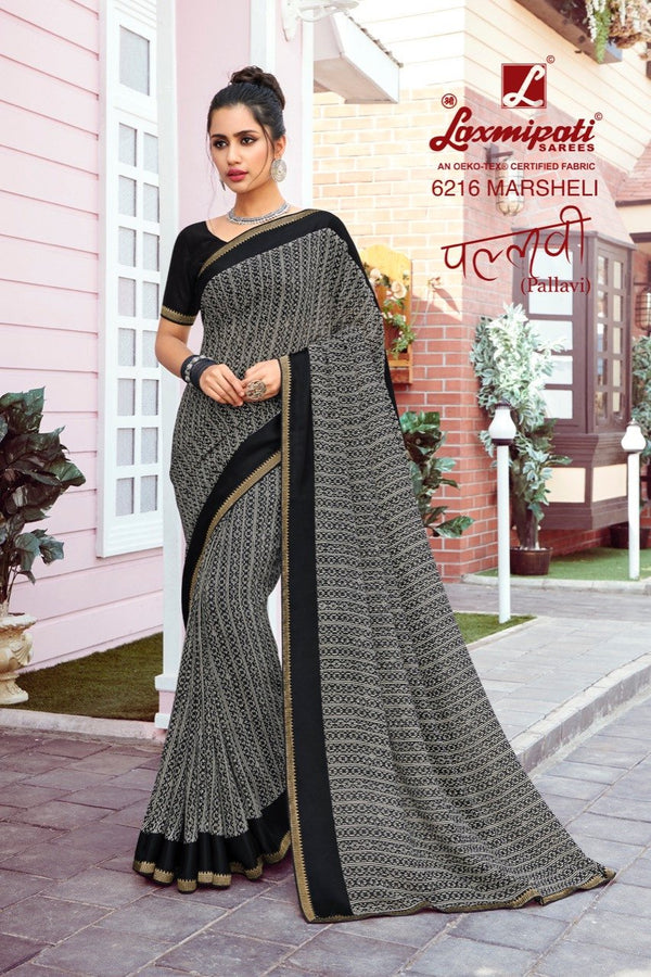 Laxmipati Pallavi 6216 Black Georgette Saree