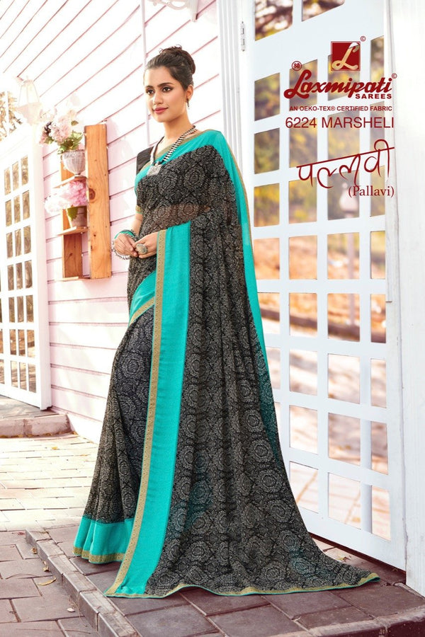 Laxmipati Pallavi 6224 Black Georgette Saree