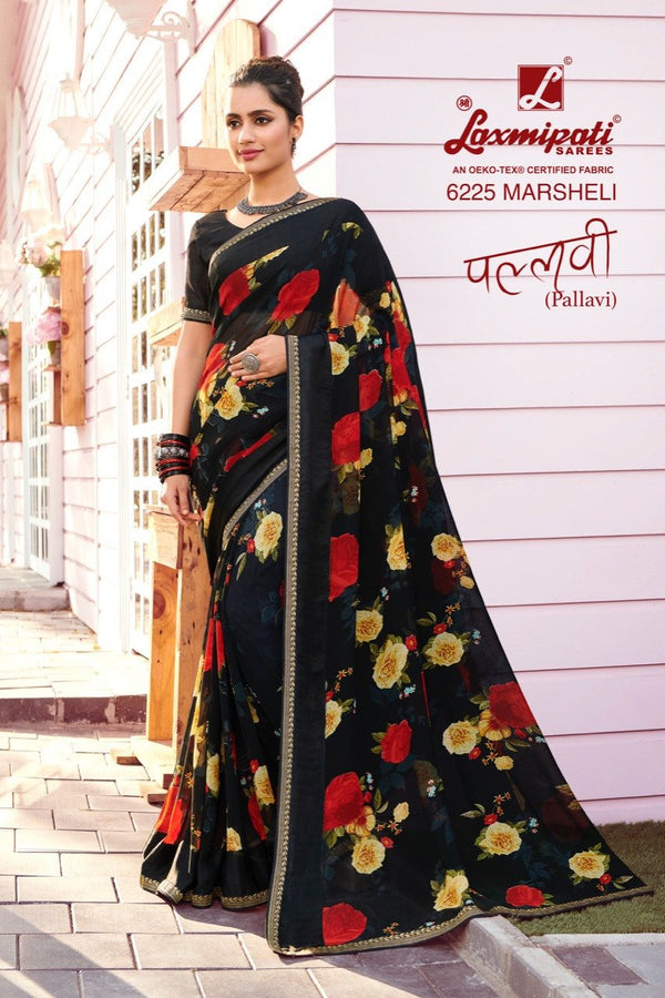 Laxmipati Pallavi 6225 Black Georgette Saree