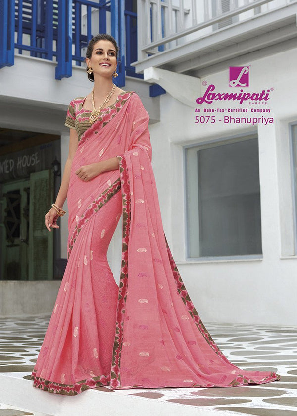 Laxmipati Pankhudi 5075 Pink Chiffon Saree