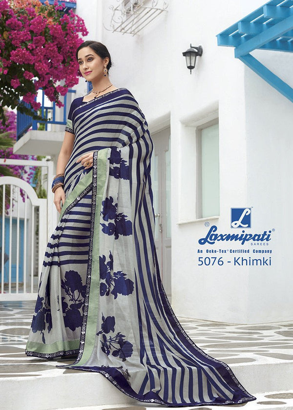 Laxmipati Pankhudi 5076 Multicolor Chiffon Saree