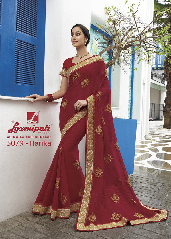 Laxmipati Pankhudi 5079 Brown Chiffon Saree