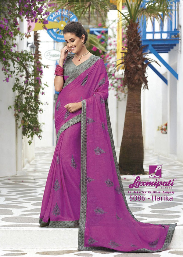 Laxmipati Pankhudi 5086 Multicolor Chiffon Saree