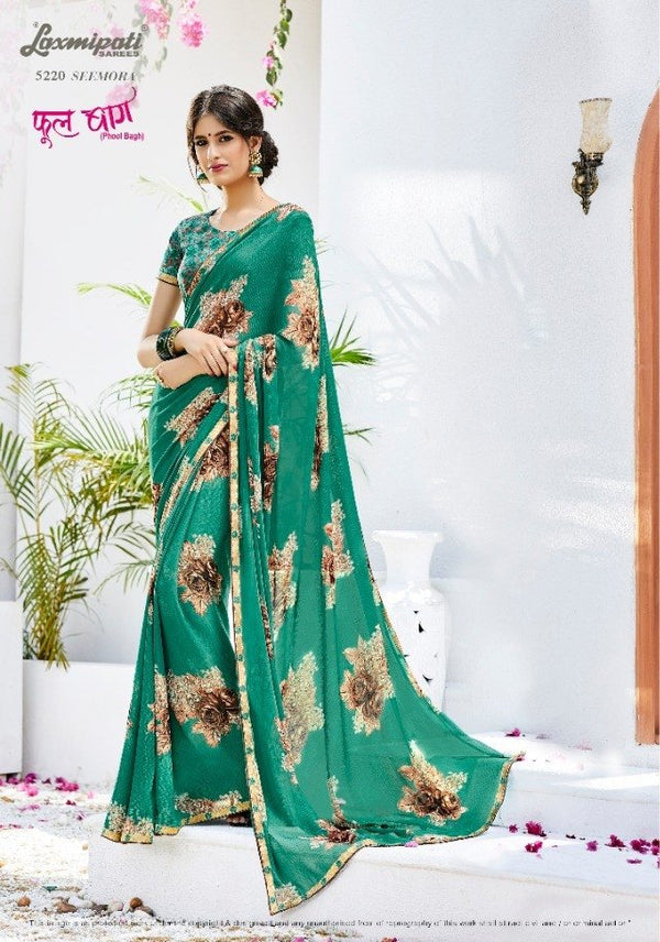 Laxmipati Phool Bagh 5220 Green Georgette Saree