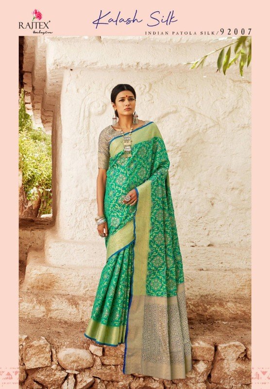 Rajtex Kalash 920007 Green Silk Saree