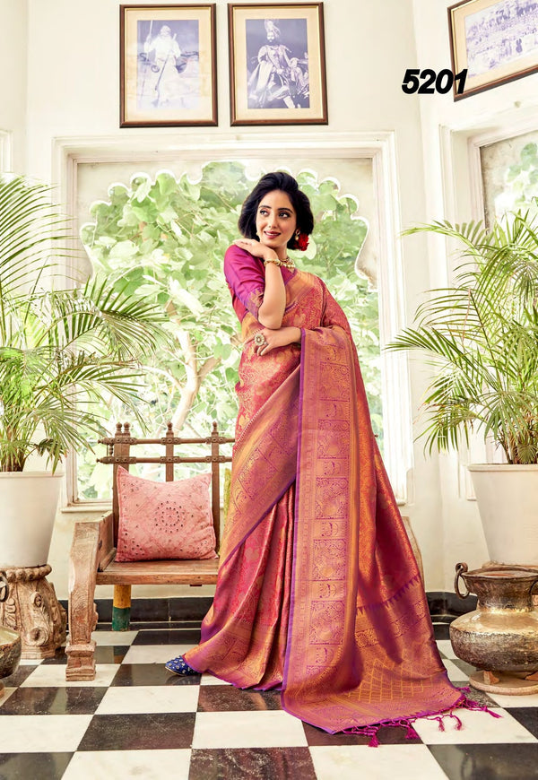 Rajyog Anjani Rj-5201 Purple Silk Saree