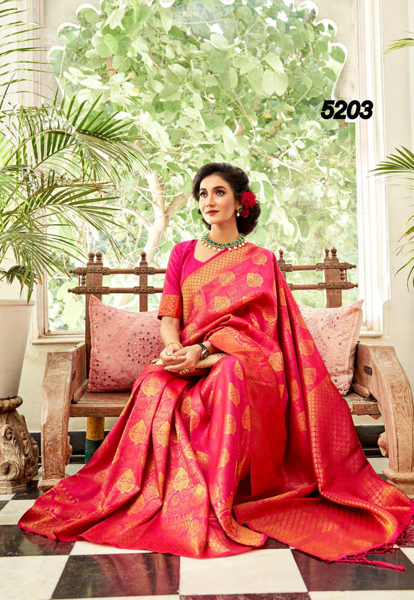 Rajyog Anjani Rj-5203 Pink Silk Saree