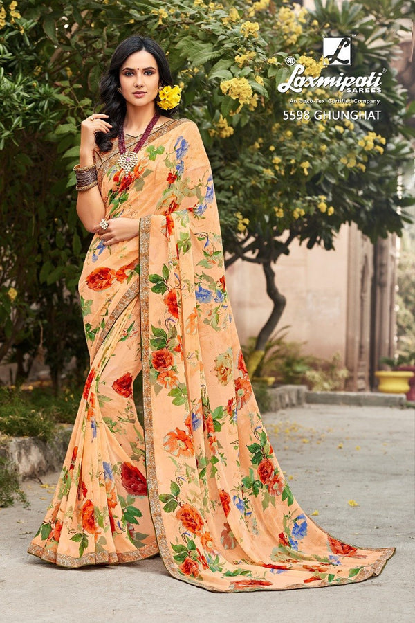 Laxmipati Rangrachi 5598 Peach Georgette Saree