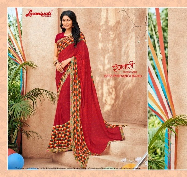 Laxmipati Rangtari 5523 Red Georgette Saree