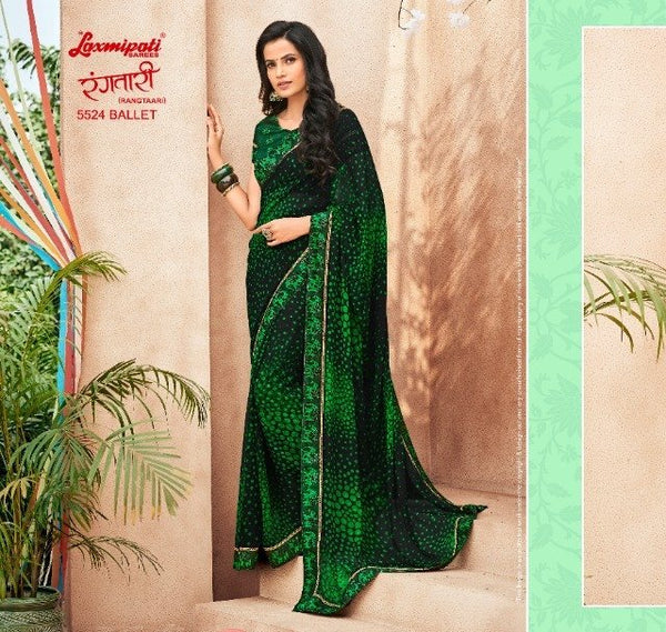 Laxmipati Rangtari 5524 Green Georgette Saree