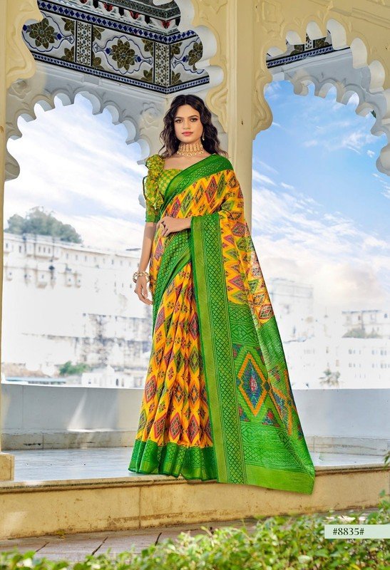 Rashmi Prints Meera-3 Rp-M8835 Yellow Brasso Saree