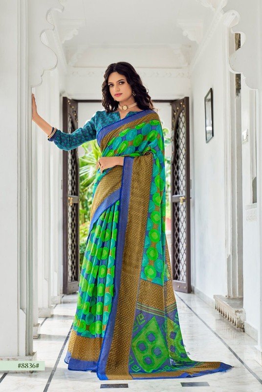 Rashmi Prints Meera-3 Rp-M8836 Multicolor Brasso Saree