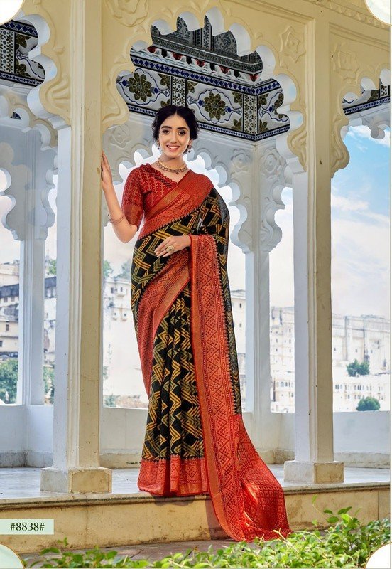 Rashmi Prints Meera-3 Rp-M8838 Black Brasso Saree