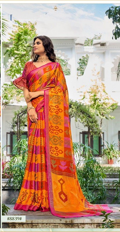 Rashmi Prints Meera-3 Rp-M8839 Multicolor Brasso Saree