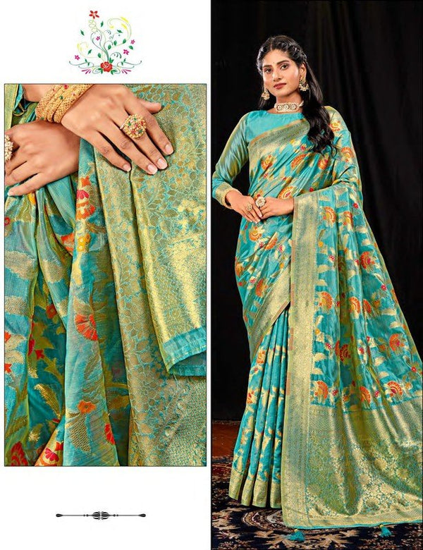 Rashmi Prints Pallavi Rp-P-A Blue Silk Saree