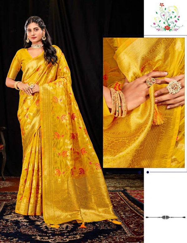 Rashmi Prints Pallavi Rp-P-C Yellow Silk Saree