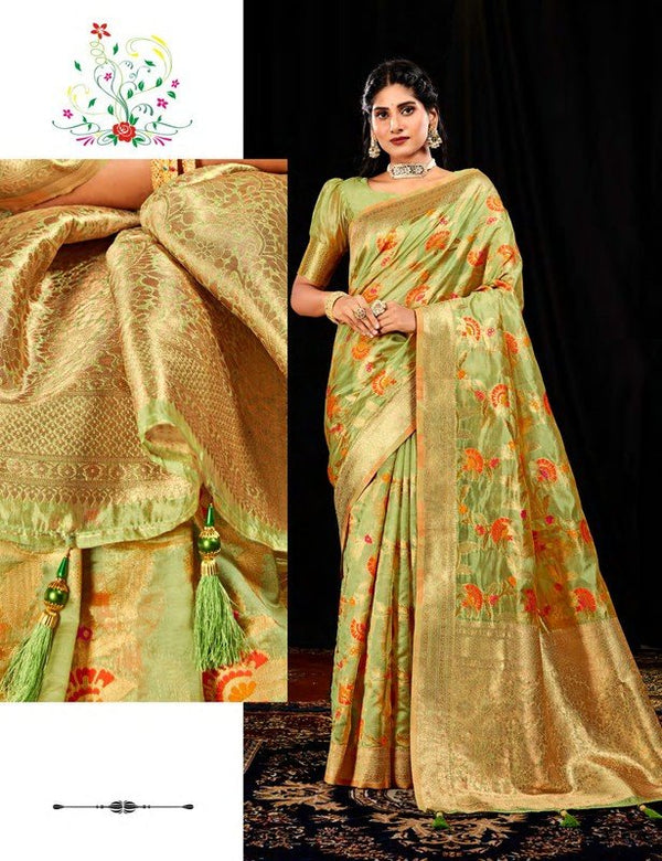 Rashmi Prints Pallavi Rp-P-E Green Silk Saree