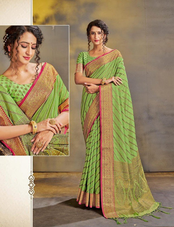 Rashmi Prints Sahi Libas-02 Rp-Sl02-B Green Cotton Silk Saree