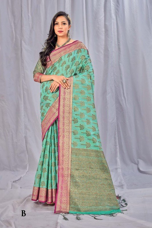 Rashmi Prints Sahi Libas-24 Rp-Sl24-B Green Cotton Silk Saree