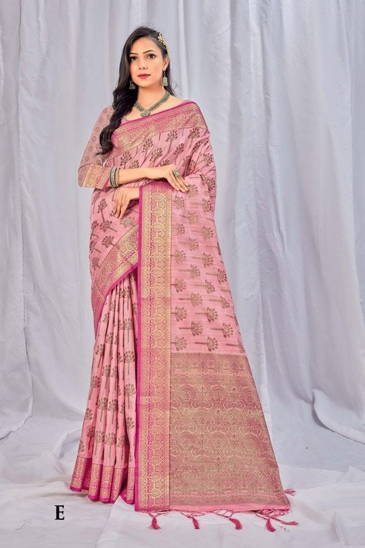 Rashmi Prints Sahi Libas-24 Rp-Sl24-E Pink Cotton Silk Saree