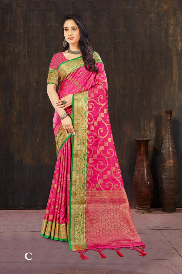 Rashmi Prints Sahi Libas-27 Rp-Sl27-C Pink Cotton Silk Saree