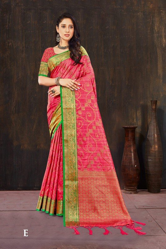 Rashmi Prints Sahi Libas-27 Rp-Sl27-E Pink Cotton Silk Saree