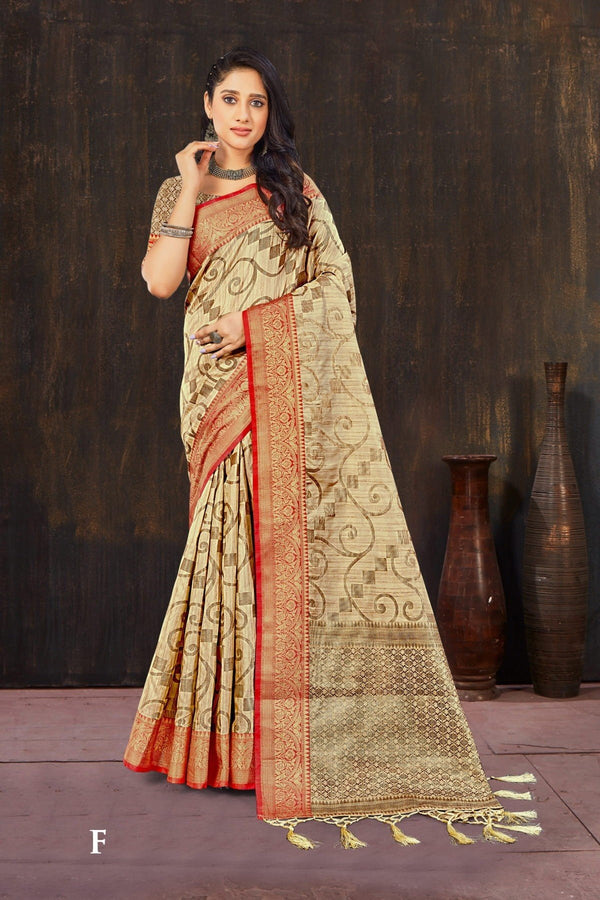 Rashmi Prints Sahi Libas-27 Rp-Sl27-F Cream Cotton Silk Saree