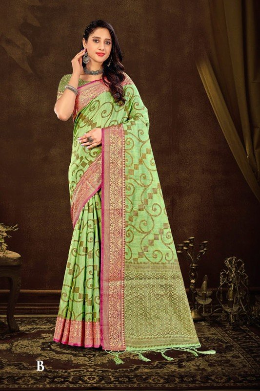 Rashmi Prints Sahi Libas-28 Rp-Sl28-B Green Cotton Silk Saree