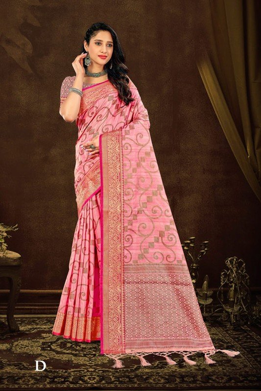 Rashmi Prints Sahi Libas-28 Rp-Sl28-D Pink Cotton Silk Saree