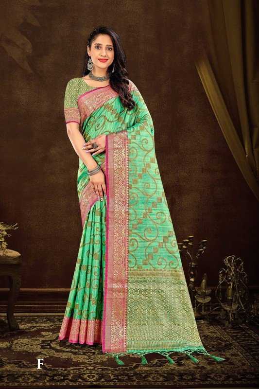 Rashmi Prints Sahi Libas-28 Rp-Sl28-F Green Cotton Silk Saree