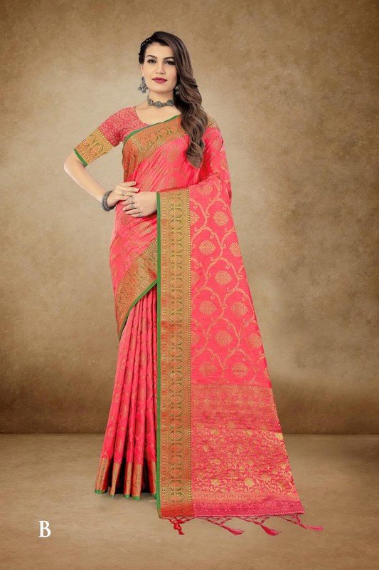 Rashmi Prints Sahi Libas-29 Rp-Sl29-B Pink Cotton Silk Saree