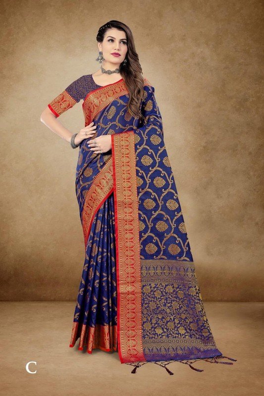 Rashmi Prints Sahi Libas-29 Rp-Sl29-C Blue Cotton Silk Saree