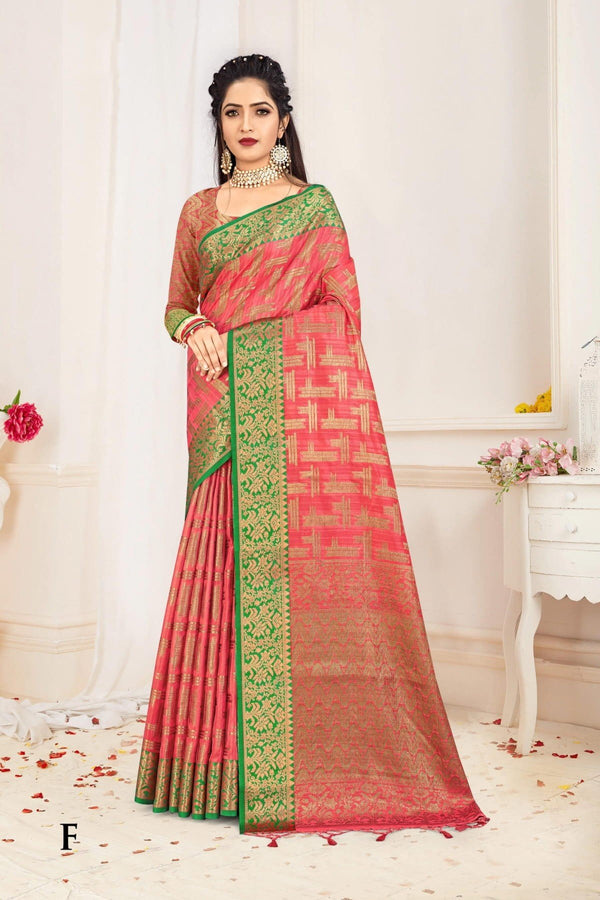 Rashmi Prints Sahi Libas-35 Rp-Sl35-F Pink Cotton Silk Saree