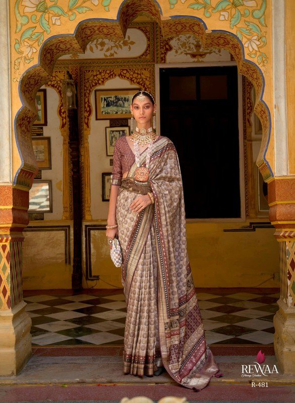 Rewaa Elegance Rw-481 Multicolor Silk Saree