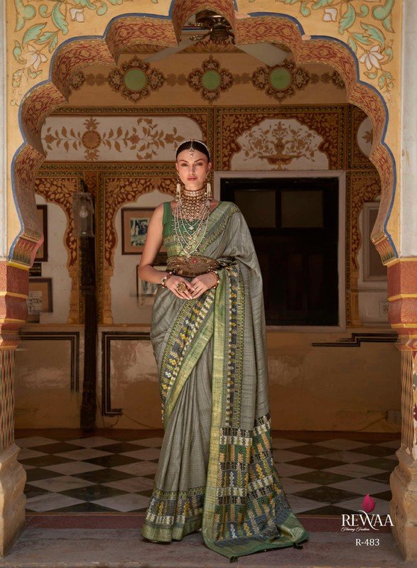 Rewaa Elegance Rw-483 Multicolor Silk Saree