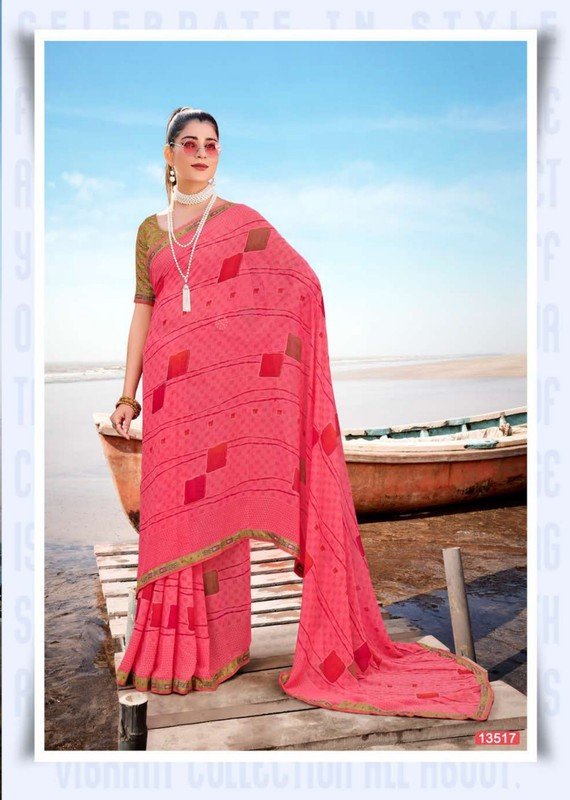 Riddhi Sarees Aisha Vol-2 Rs03517 Pink Georgette Saree