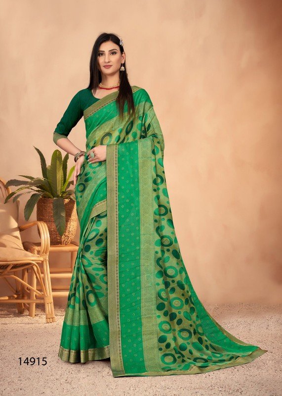 Riddhi Sarees Jenny Vol-2 Rs04915 Green Chiffon Saree