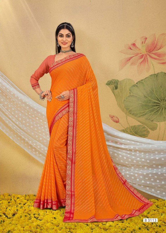 Riddhi Sarees Sangini Vol-2 Rs-83113 Yellow Georgette Saree