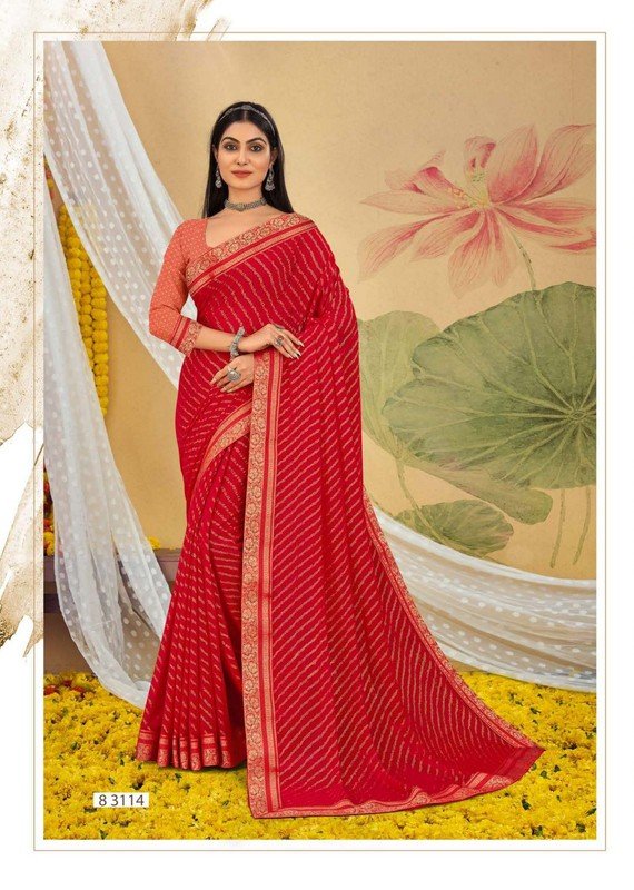 Riddhi Sarees Sangini Vol-2 Rs-83114 Red Georgette Saree